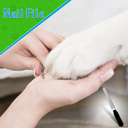 Superfunstuffs Dog Nail Clippers - Dog and Cat Pet Nail Trimmers with Nail File | Grooming Tool for Pets with Lick Mat - Professional Nail Clippers for Small Medium Large Breeds, Green