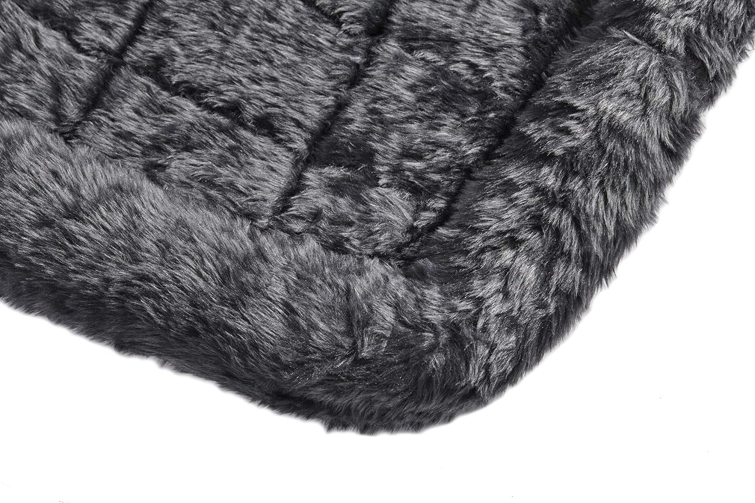 Midwest Homes for Pets Dog Bed – Gray Faux Fur Bolster, Ultra-Soft and Machine Washable, Fits 24-Inch Crates and Carriers, for Small Dogs and Cats